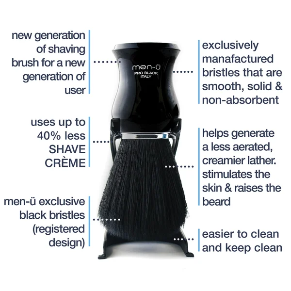 Men-ü Pro Black Shaving Brush 4 Men-ü Pro Black Shaving Brush - Image 2
