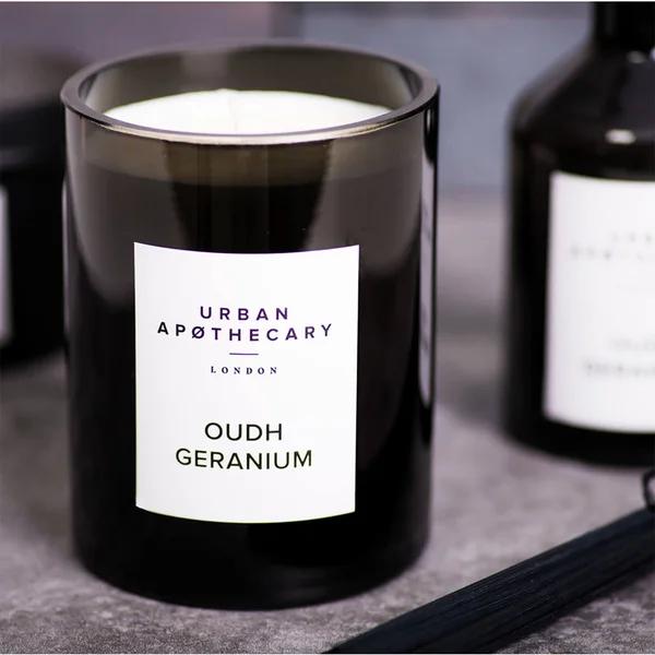 Urban Apothecary Oudh Geranium Luxury Candle 300g 5 Urban Apothecary Oudh Geranium Luxury Candle 300g - Image 3