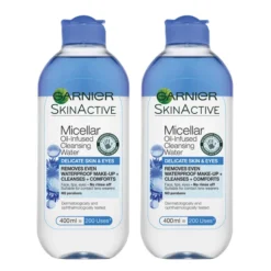 Garnier Micellar Water Facial Cleanser Delicate Skin And Eyes 400ml Duo Pack