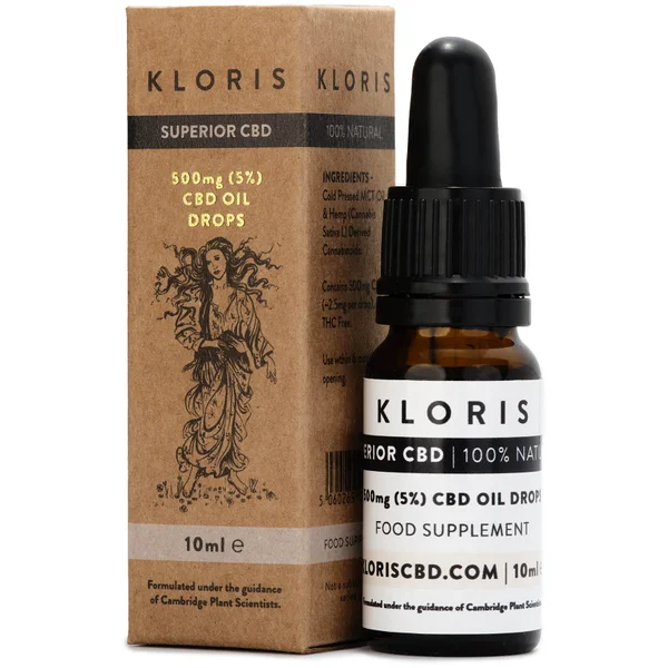 KLORIS 500mg (5%) CBD Oil Drops 10ml 3 KLORIS 500mg (5%) CBD Oil Drops 10ml