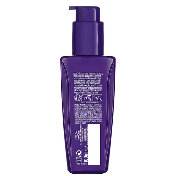 L'Oréal Paris Elvive Colour Protect Purple Anti-Brassiness Hair Oil 100ml 4 L'Oréal Paris Elvive Colour Protect Purple Anti-Brassiness Hair Oil 100ml - Image 2