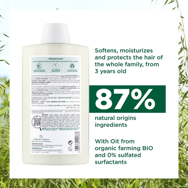 Klorane Softening Shampoo With Oat Milk 400ml 5 Klorane Softening Shampoo With Oat Milk 400ml - Image 3