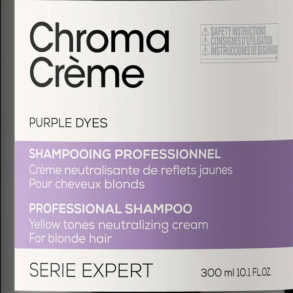 L'Oréal Professionnel Paris Chroma Crème Yellow-Tones Neutralizing Cream Shampoo - Blondes To Platinum Blondes 300ml 4 L'Oréal Professionnel Paris Chroma Crème Yellow-Tones Neutralizing Cream Shampoo - Blondes To Platinum Blondes 300ml - Image 2